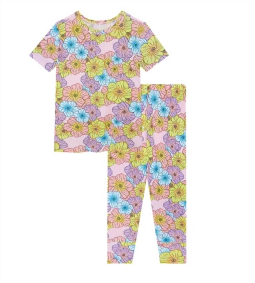 NEW POSH PEANUT kids' kourtny short sleeve pajama in pink